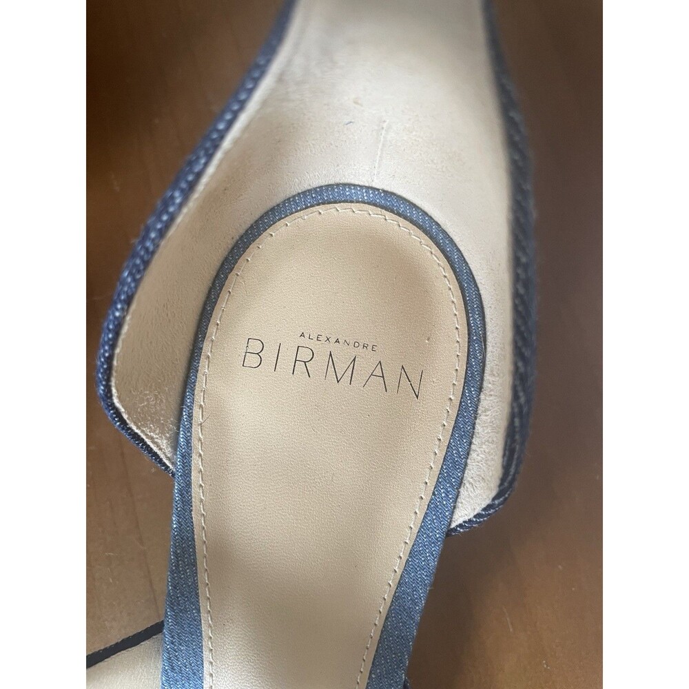 Alexandre Birman Heel Sandals Size 37 Blue Denim Bow Ankle Wrap MSRP $395 - Picture 8 of 13